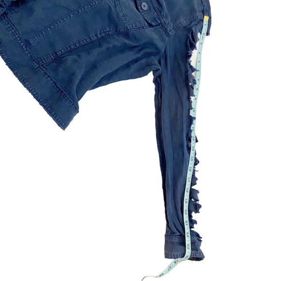 Tommy Bahama Blue Silver Bird Design Two Palms Linen Raw Edge Reworked Jacket,XL - Picture 10 of 16